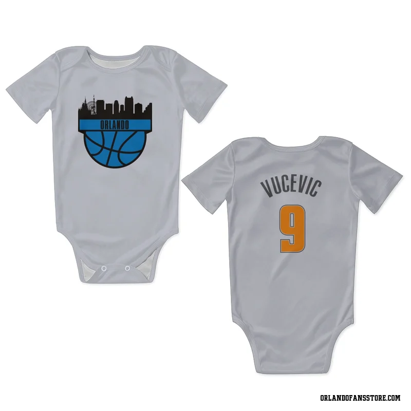 White Orlando Magic  Nikola Vucevic  Newborn & Infant Bodysuit